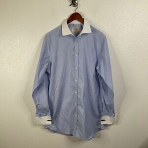Hawes & Curtis Jermyn Street London Classic Fit Blue Striped Dress Shirt